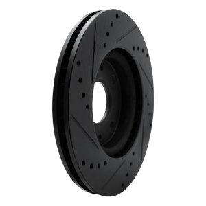 Ford Focus Brake Rotor (1) - Front Right - R1 Concepts - Drilled & Slotted - Black - `08-`11